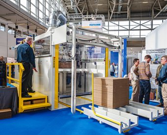 Product display with visitors at ICE Europe